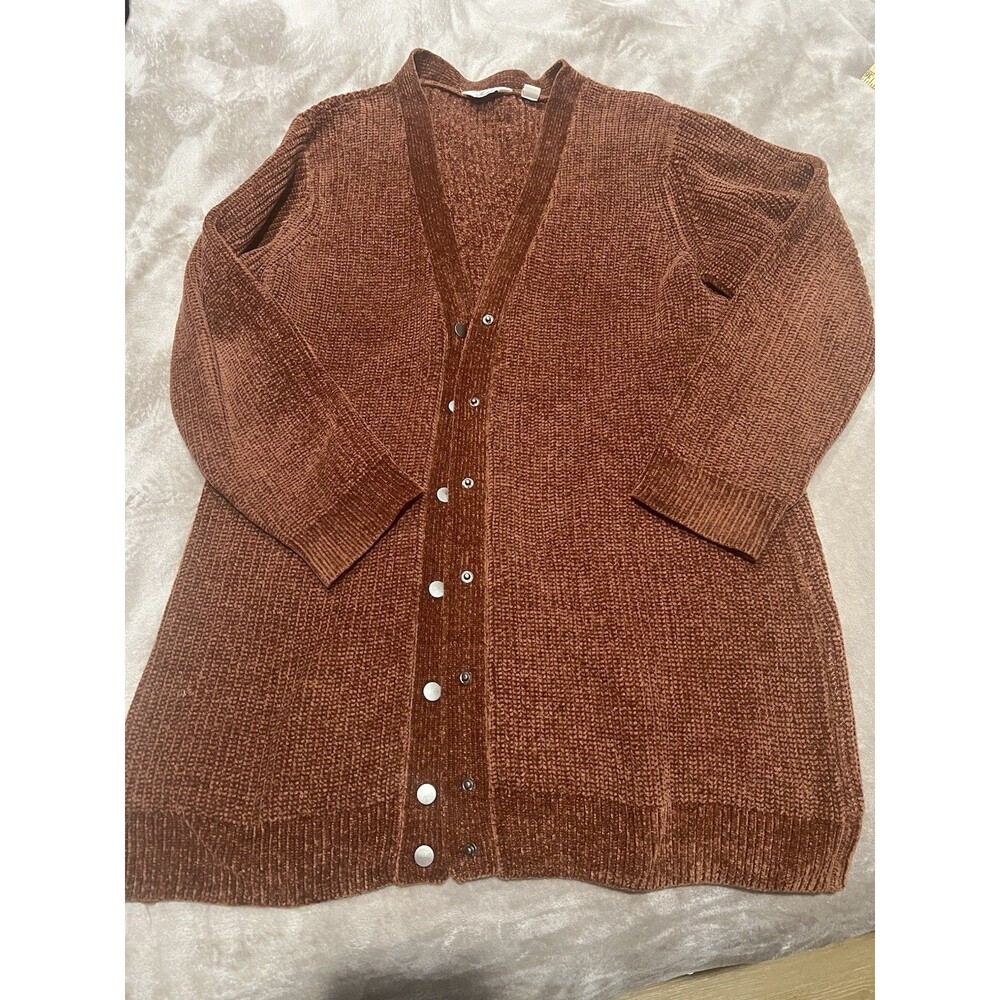 Women's  Button-Front  Cardigan Rust XL (T1)